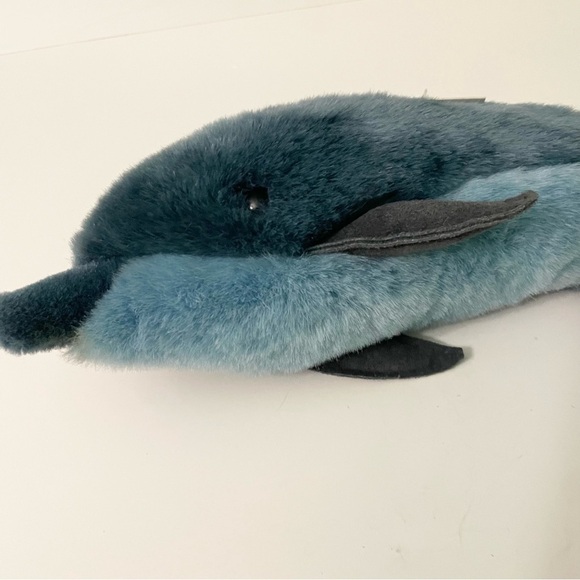 Vintage 1986 Gund Brand Blue Bottle Nosed Dolphin Stuffed Animal Plush - Picture 6 of 16